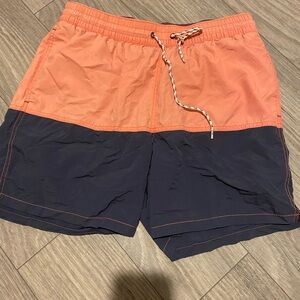 Goodfellow & Co Men's Coral and Navy Swim Trunks